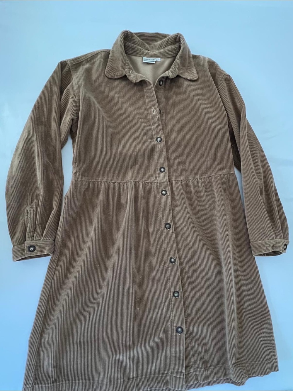 Corduroy Button-Front women’s Dress in Brown